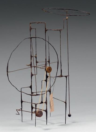 Harry KRAMER (1925-1997) Sculpture automobile, métal/fer. Datée sur une étiquette...