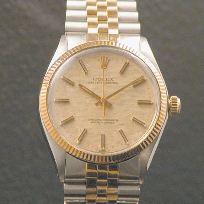 ROLEX OYSTER PERPETUAL Réf : 1005 vers 1972 Belle montre-bracelet en or et acier,...