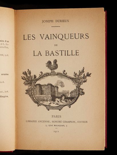 null DURIEUX (Joseph).
Les Vainqueurs de la Bastille. Paris, 1911. In 8°,
relié plein...