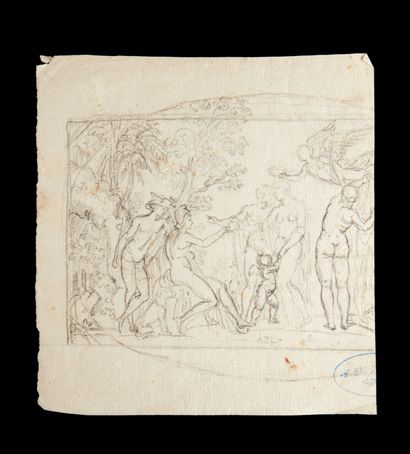 null DUPRÉ.
Dessin d’Augustin Dupré (15,5 x 16,5 cm), « Le
jugement de Pâris » coupé...