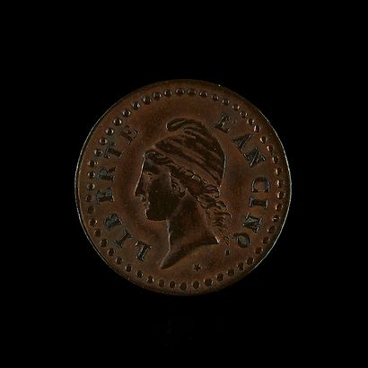 null LA CONVENTION (1792-1795).
Essai en bronze du 1 centime de Dupré et
Gengembre...