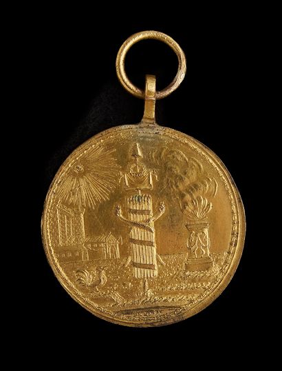 null ALLÉGORIE du PACTE FÉDÉRATIF.
Médaille en bronze doré à bélière (3,6 cm)
par...