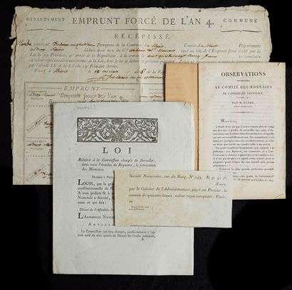 null DIVERS.
Lot de 4 documents suivants :
- Loi (12 p.) du 10 avril 1791 relative...
