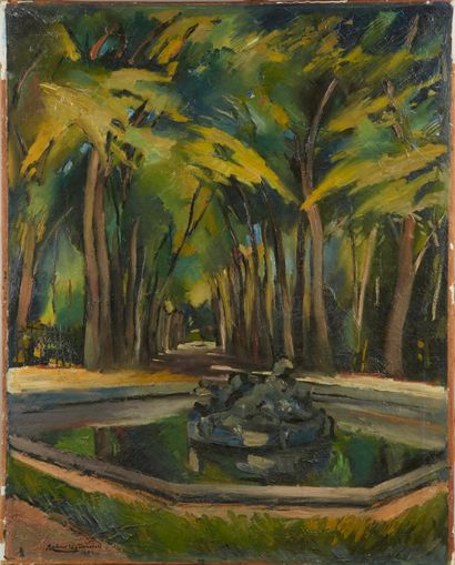 null Anders OSTERLIND (1887-1960)
Le bassin à Versailles, 1922
Huile sur toile, Signée...