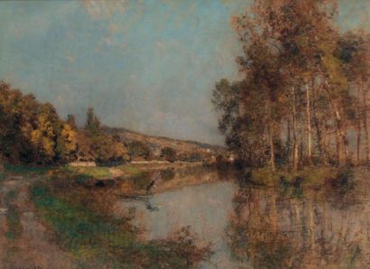 Léon LHERMITTE (1844-1925) La Marne à l'automne, circa 1917-1921 Pastel sur papier...