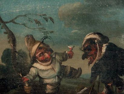 BOCCHI Faustino (Attribué à) (Brescia 1659 - 1732) Les gueux masqués, béquilleux...
