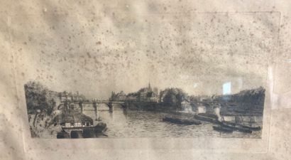 null Alexis FOREL (1852 - 1922) 
Le Pont-Neuf, Vue sur l'Ile de la Cité 
Gravure...