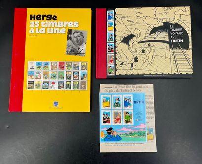  HERGÉ - TINTIN : DOCUMENTATION HERGÉ : MARICQ 25 timbres à la une, ed. Moulinsart,... Gazette Drouot