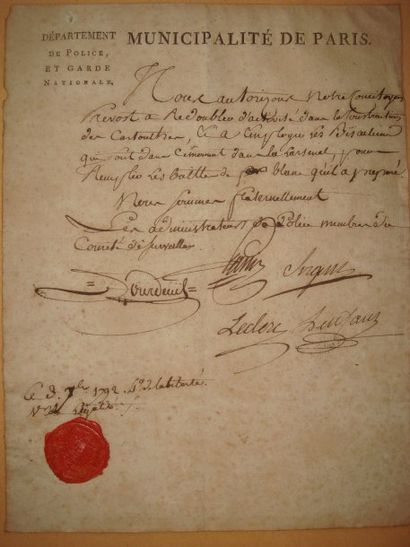 null Document: Municipalité de Paris 1792