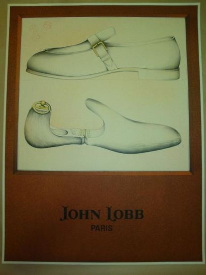 null Affiche originale lithographiée, PASCALINI, "John Lobb Paris", signée, 90 x...