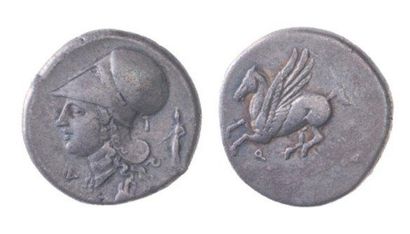 null CORINTHE (350-306). Statère (8,38 g.) au Pégase à gauche et à la tête d'Athéna...