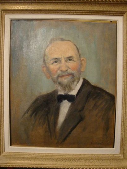 null Raymond LEVI- STRAUSS (XIX-Xxème), portrait d'homme barbu en buste, huile sur...