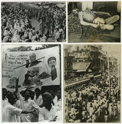 null Inde. Treize photographies 1930-1970. Manifestations pour l'indépendance, ascète,...