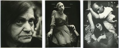 Gunar BINDE Trois portraits: 2 femmes et un couple, vers 1972. Tirages argentiques...