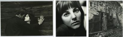 Gunar BINDE Trois portraits: 2 jeunes filles et un couple, vers 1972. Tirages argentiques...