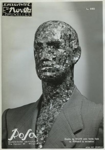Mario CRIMELA (1893-1964) Mannequin en rhodoïd, vers 1930. Tirage argentique d'époque,...