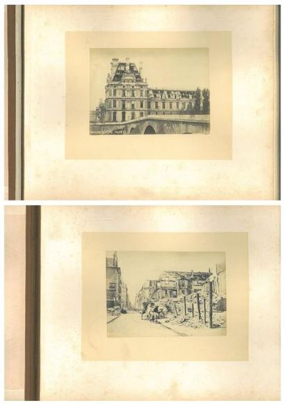 null Album « Ruines de Paris Mai 1871 ». Dix-neuf tirages albuminés d?époque, environ...