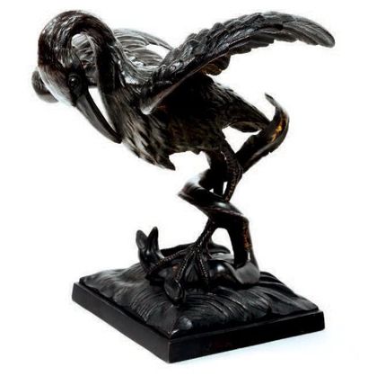 Sculpture en bronze ciselé et patiné, représentant...