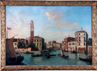 JAMES William (Actif entre 1755 et 1775) Vue du Palais Labia et du canal de Canareggio...