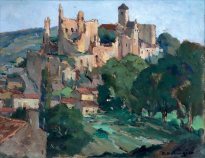 PAUL JUSTIN MARCEL BALMIGERE (1882-1953) Village de Provence Huile sur toile, signée...