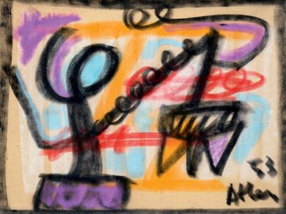 Jean-Michel ATLAN (1913 - 1960) Composition Pastel, signé en bas à droite et daté...