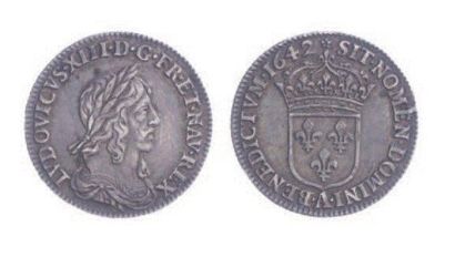 France Lot de 8 monnaies: 4 en cuivre (2 liards de Louis XIV, un de Louis XV et un...