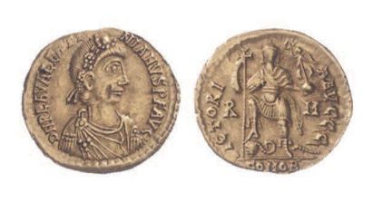 ROME Valentinien III (425-455). Solidus au buste de l'empereur. R/ Valentinien III...