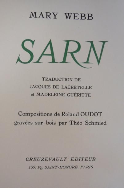 WEBB (M.) Sarn. Paris, Creuzevault, 1950. In-4, en feuilles, emboîtage. Compositions...