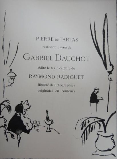 RADIGUET (Raymond) Le Diable au corps. Paris, Pierre de Tartas, 1961. In-4, en feuilles,...
