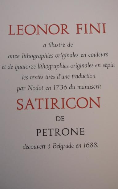 PETRONE Le Satyricon. Paris, Aux dépens d'un amateur, 1970. In-4, en feuilles, emboîtage....