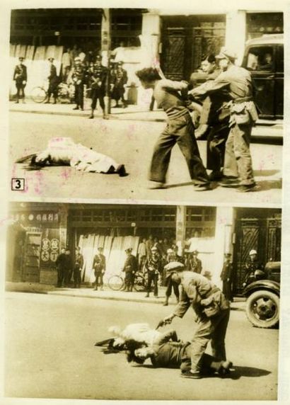 null Chine Populaire. Shangaï, exécutions de prisonniers politiques, 1949. Deux tirages...
