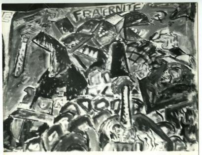 Mai 1968 Art estudiantin à la Sorbonne: fresques, statues détournées. Quinze tirages...