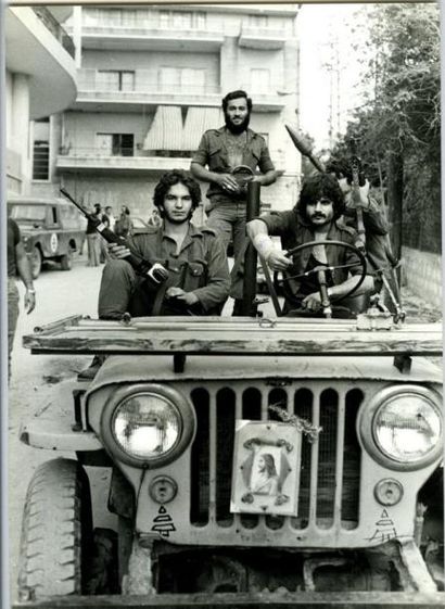 PATRICK SICCOLI Liban, combattants, ruines, Bechir Gemayel, c.1978. Douze tirages...