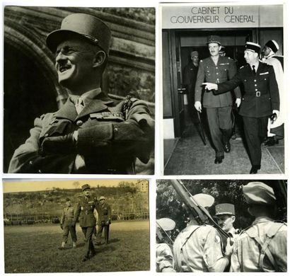 LECLERC Dix photographies du général, 1944-1947. Tirage argentique d'époque, formats...