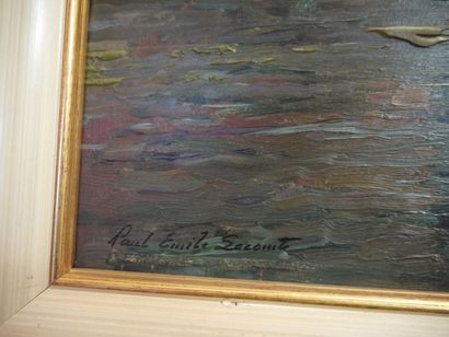 Paul-Emile LECOMTE Le moulin à eau Huile sur panneau, signé au dos 32,5 x 41 cm