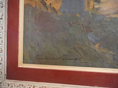 Paul-Emile LECOMTE Paysage Provençal Huile sur panneau, signé en bas à gauche 32,5...
