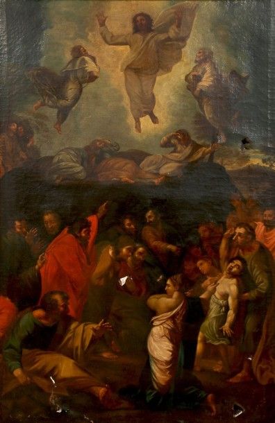 RAPHAEL (Raffaello) Santi (D'après) (1483 1520) La Transfiguration Huile sur toile...