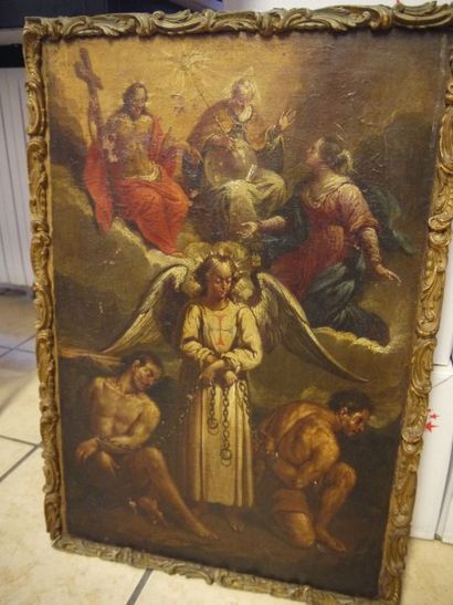 null Scène religieuse Huile sur toile 65 x 44 cm (soulèvements) FC