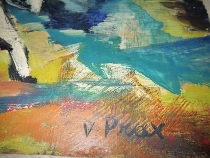 Valentine PRAX (1899-1981) Chevaux Huile sur toile, signée en bas à droite 73 x 92...