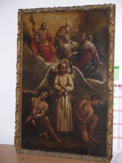 null Scène religieuse Huile sur toile 65 x 44 cm (soulèvements) FC