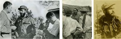 Fidel Castro (né en 1926) Trois photographies, vers 1956-1960. Tirages argentiques...