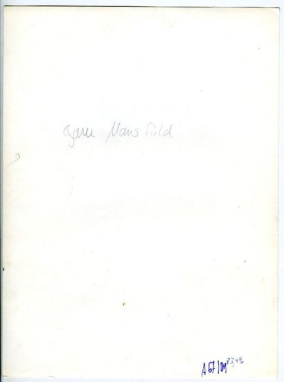 null Jayne Mansfield dénudée, vers 1960. Tirage argentique d'époque, 24,3 x 18 c...