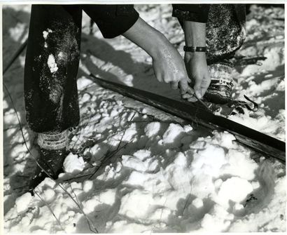 Aubrey BODINE (1906-1970)[attribué à ] Ski à Deer Valley, Pennsylvannie, U.S.A.,...
