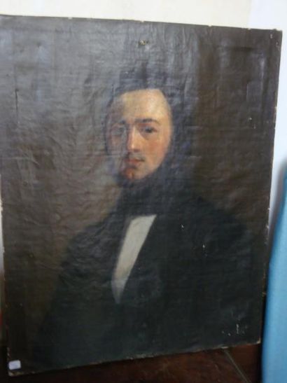 null Portrait d'un juriste, huile sur toile, XIXe siècle, 74 x 60 cm