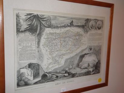 null Gravure du département du Doubs, 26 x 41 cm