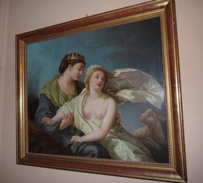null "Demeter et sa fille Flore", huile sur panneau, fin XVIIIe siècle, 52 x 63 ...