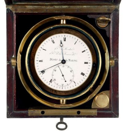 null Chronomètre de marine signé sur le cadran 'Henri Motel, Horloger de la Marine...