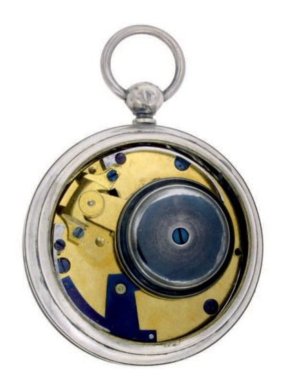 null Petite montre de type Moÿse Gevril, vers 1800. Cadran en émail blanc, chiffres...
