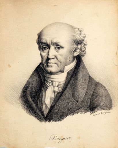 null BREGUET, Abraham Louis. Portrait lithographié par Langlumé d'après A. Chazal,...