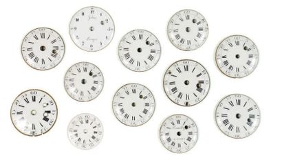 null Douze cadrans de montre, XVIIIe siècle, dont un marqué 'Julien Le Roy', un autre...